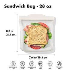 OXO Good Grips Reusable Silicone Sandwich Bag, 0.83L