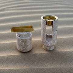 Tohfa Luxe Marble Bukhoor Set with Brass Accessories