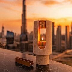 Tohfa Luxe Marble Bukhoor Set with Brass Accessories