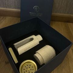 Tohfa Luxe Marble Bukhoor Set with Brass Accessories