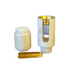 Tohfa Luxe Marble Bukhoor Set with Brass Accessories