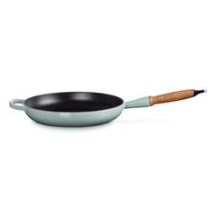 Le Creuset Cast Iron Frying Pan with Wooden Handle 28cm, Sea Salt