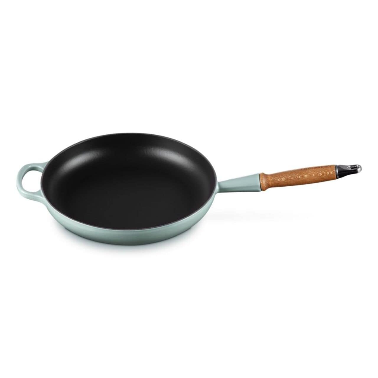 Le Creuset Cast Iron Frying Pan with Wooden Handle 28cm, Sea Salt