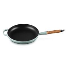 Le Creuset Cast Iron Frying Pan with Wooden Handle 28cm, Sea Salt