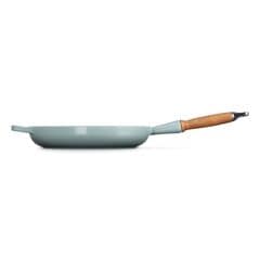 Le Creuset Cast Iron Frying Pan with Wooden Handle 28cm, Sea Salt