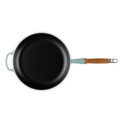 Le Creuset Cast Iron Frying Pan with Wooden Handle 28cm, Sea Salt