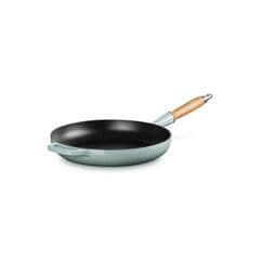 Le Creuset Cast Iron Frying Pan with Wooden Handle 28cm, Sea Salt