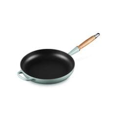 Le Creuset Cast Iron Frying Pan with Wooden Handle 28cm, Sea Salt