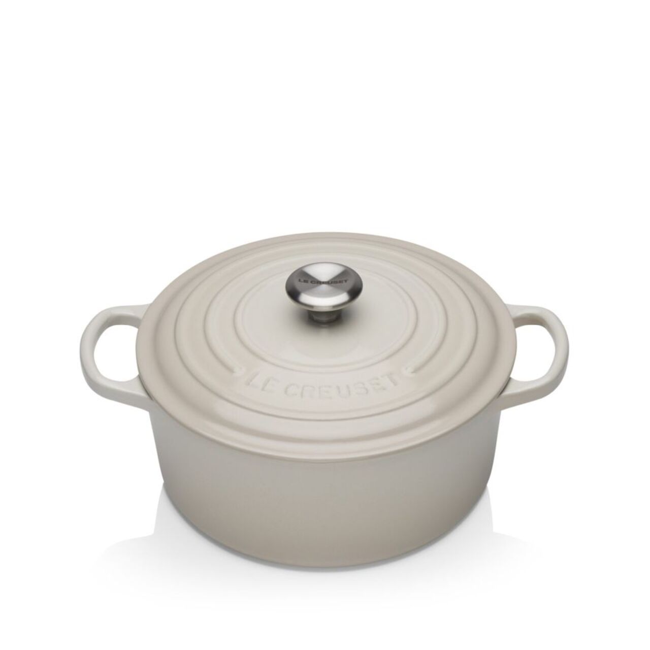 Le Creuset Cast Iron Round Casserole Meringue, 22cm