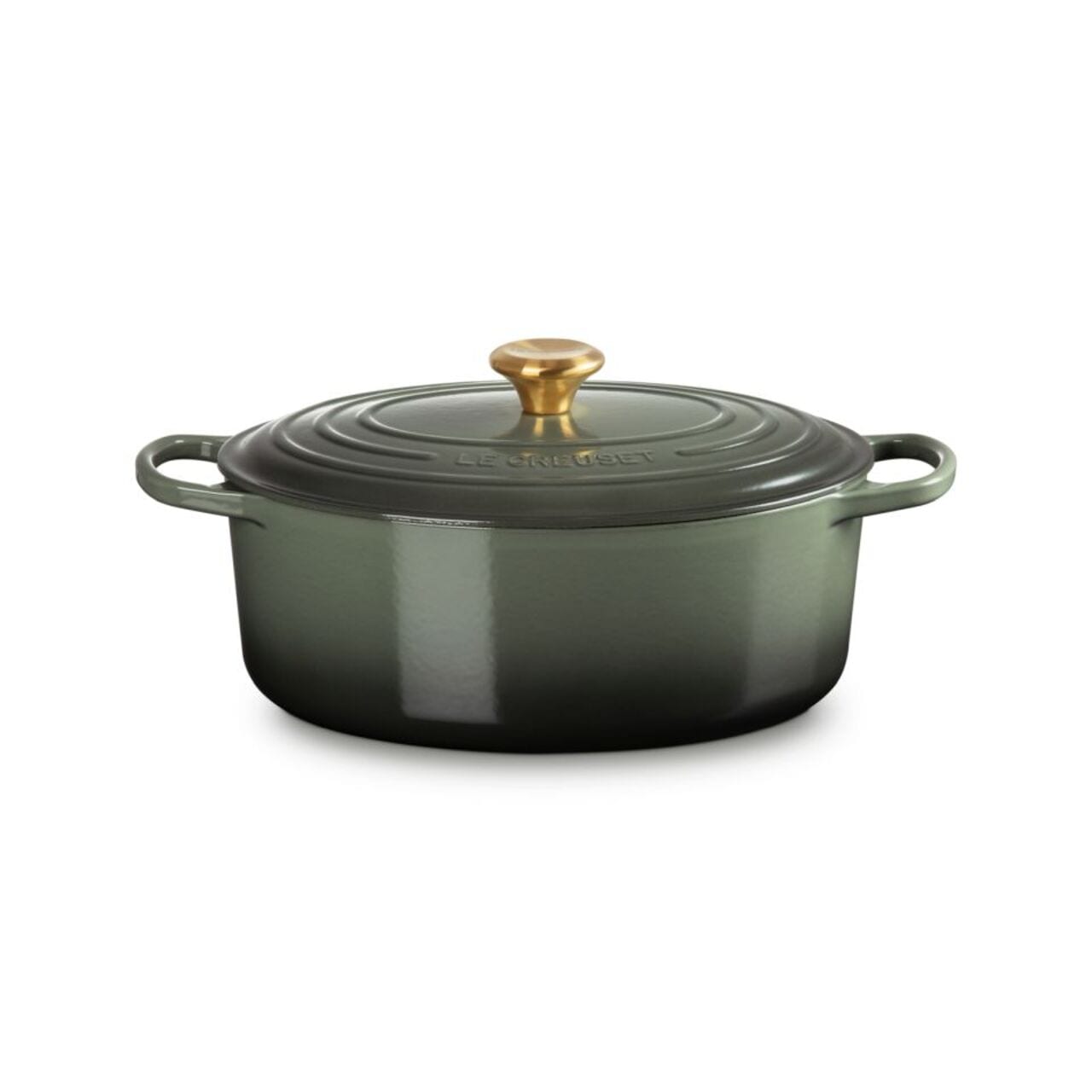 Le Creuset Cast Iron Shallow Casserole 31cm, Thyme Gold Knob