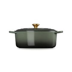 Le Creuset Cast Iron Shallow Casserole 31cm, Thyme Gold Knob