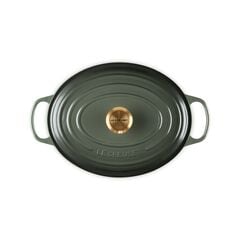 Le Creuset Cast Iron Shallow Casserole 31cm, Thyme Gold Knob