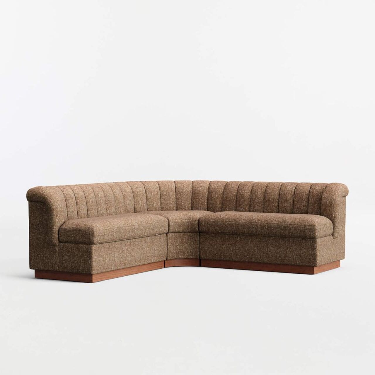 L Shape Roster Aveline Chocolate Upholstered L-Shaped Loveseat Dining Banquette ...