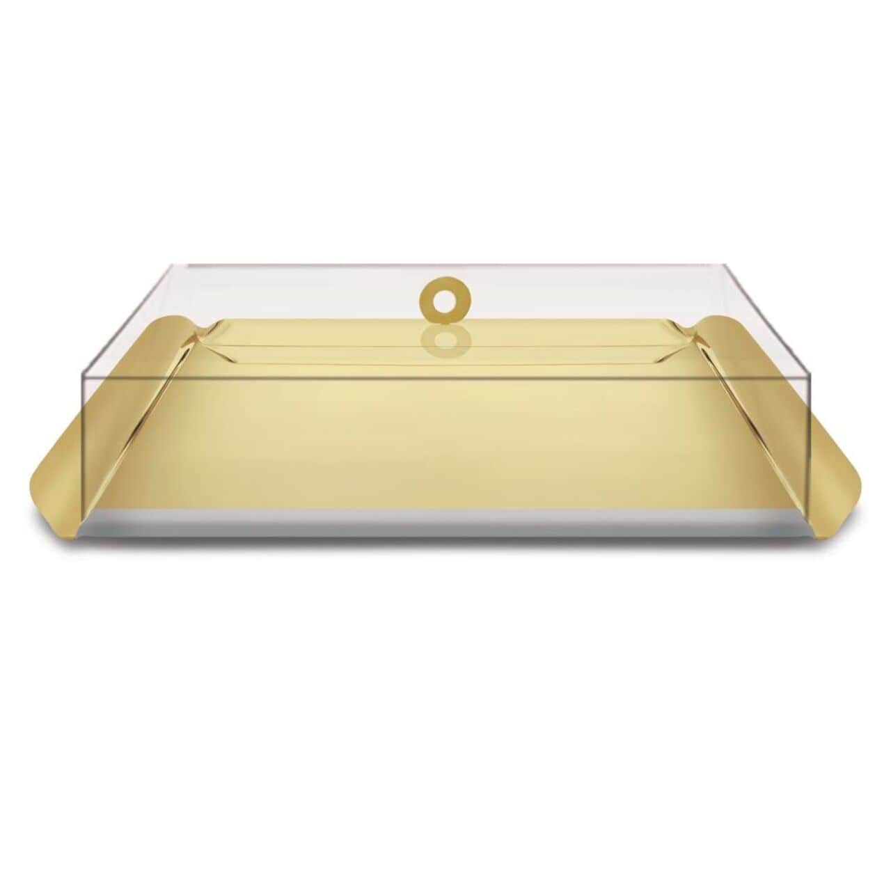 Deluxury Deco Elida Medium Tray Gold W/Cover