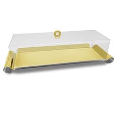 صينية كبيرة مستطيلة ذهبية مع أو بدون غطاء من تشكيلة دي لاكشيري ديكو إيليدا