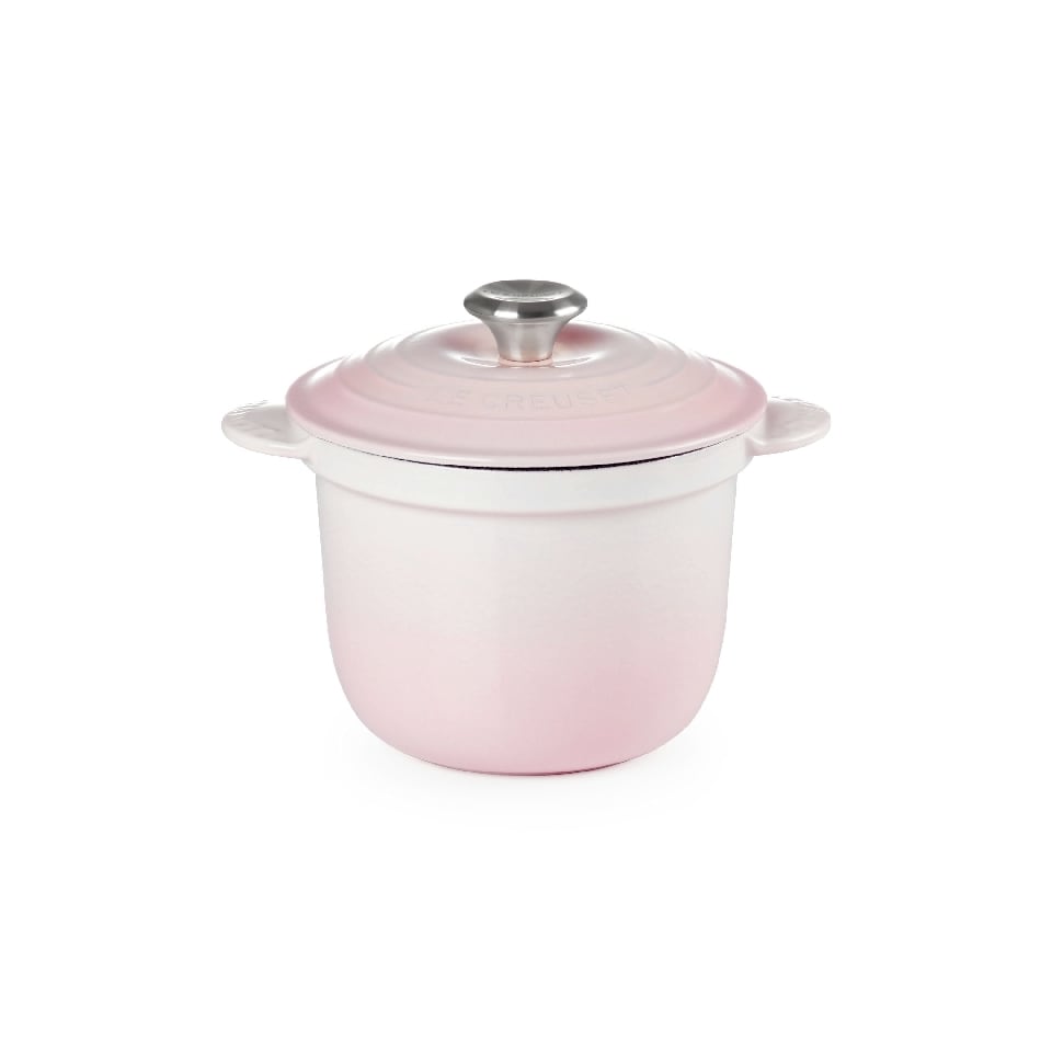 Le Creuset Signature Cast Iron Rice Pot Shell Pink 18cm | Crate and ...