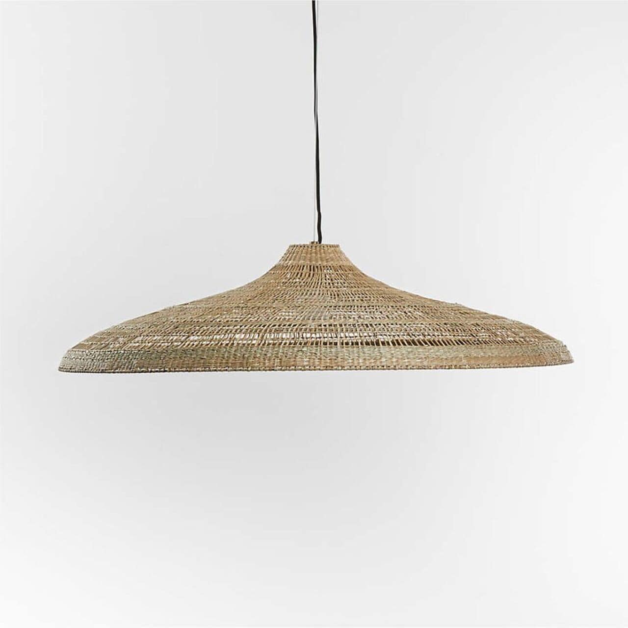 مصباح نوسا المعلق بتصميم عريض من الألياف الطبيعية المنسوجة، مقاس 42 بوصة