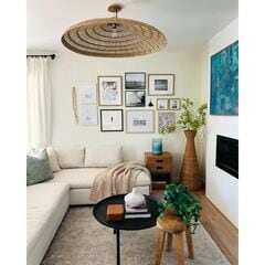 مصباح نوسا المعلق بتصميم عريض من الألياف الطبيعية المنسوجة، مقاس 42 بوصة