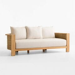 Bali 86" Natural Teak Outdoor Sofa with Nova Glow Sunbrella ® Cushions