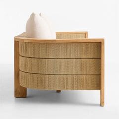 Bali 86" Natural Teak Outdoor Sofa with Nova Glow Sunbrella ® Cushions