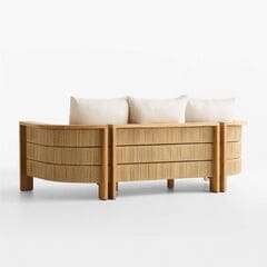 Bali 86" Natural Teak Outdoor Sofa with Nova Glow Sunbrella ® Cushions