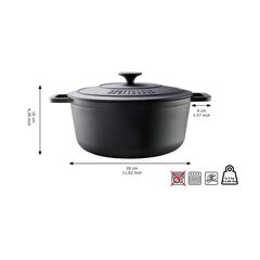 Skottsberg Cast Iron Round casserole 28cm round, with lid