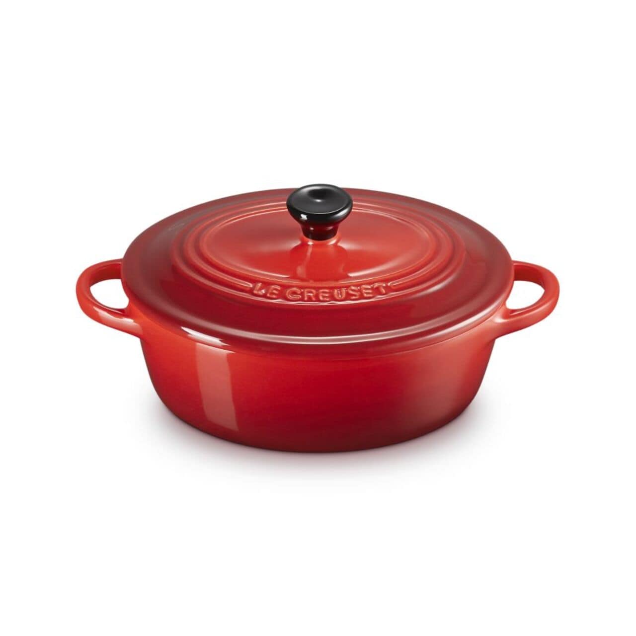 Le Creuset Stoneware Metallic Oval Petite Dutch Oven Cerise