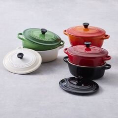 Le Creuset Stoneware Metallic Oval Petite Dutch Oven Volcanic