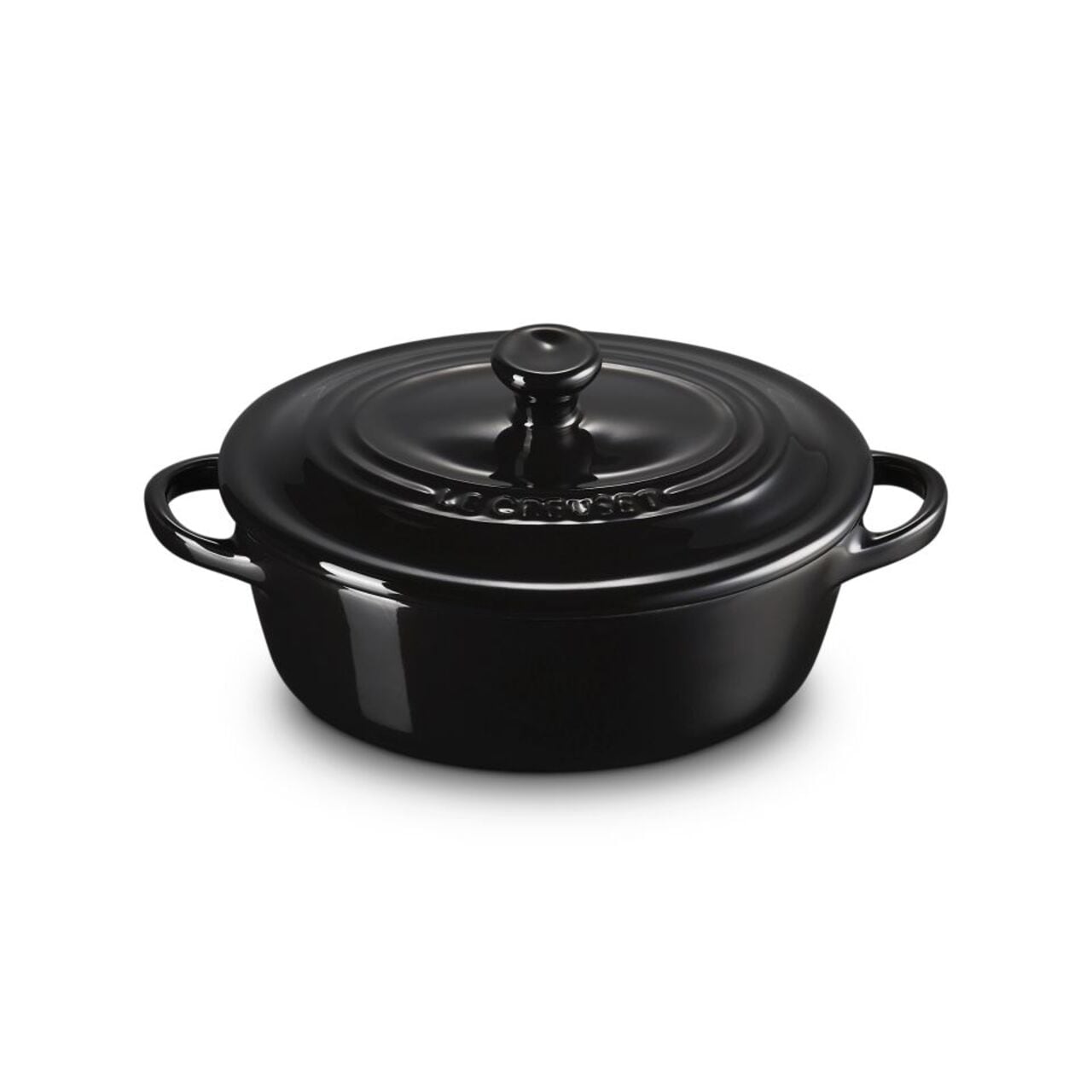 Le Creuset Stoneware Oval Petite Dutch Oven Black Onyx