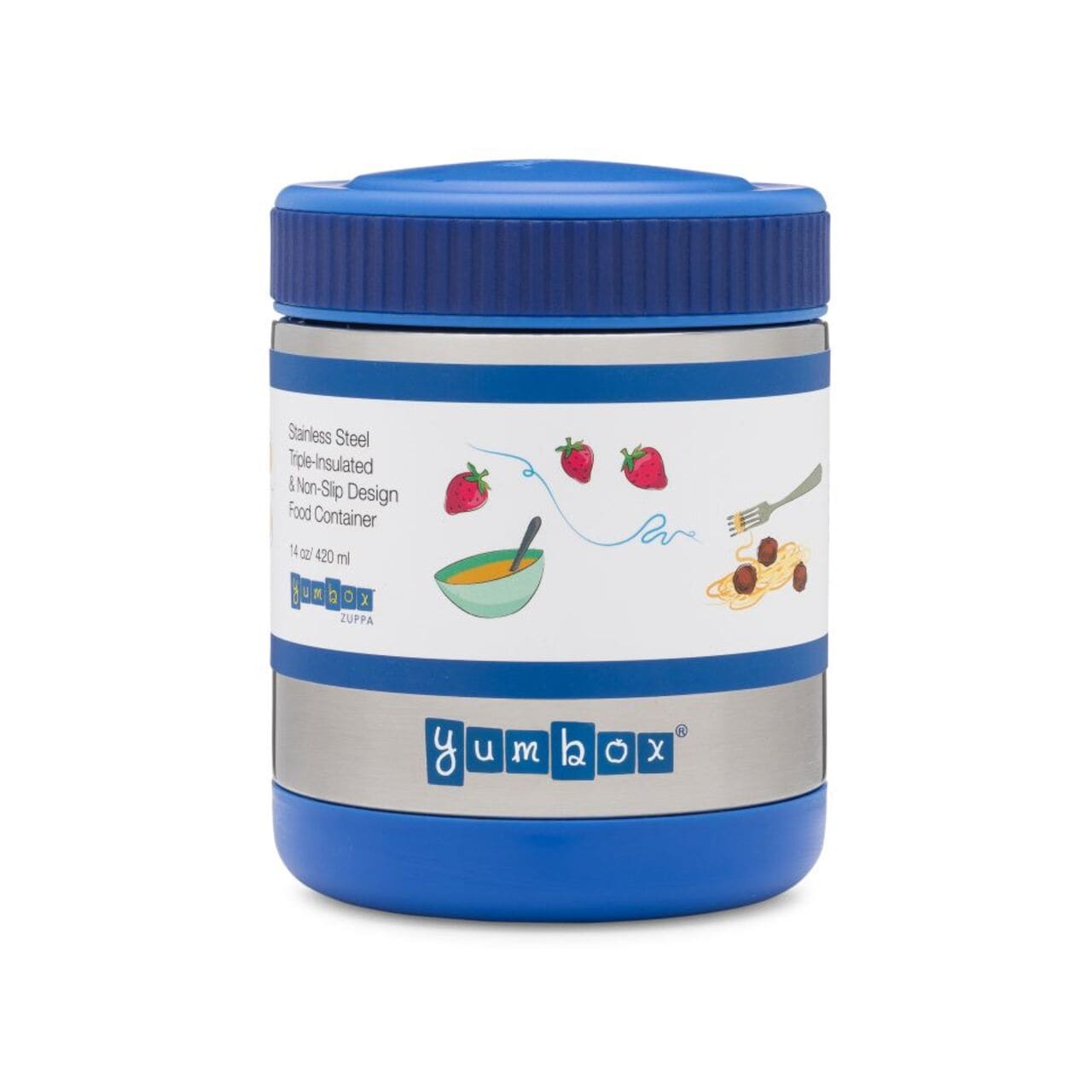 Yumbox Thermal Jar Neptune Blue spoon combo