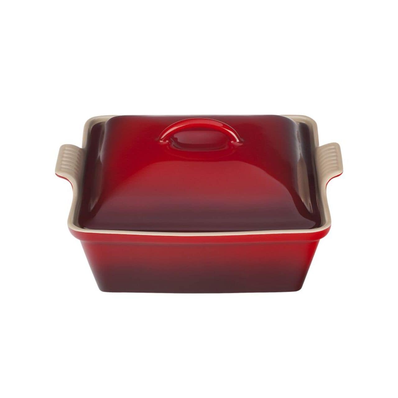 Le Creuset Stoneware Heritage Square Dish with Lid 23cm Cerise