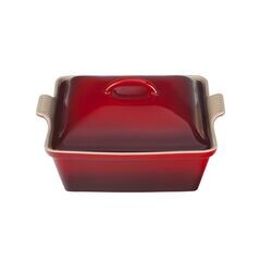 Le Creuset Stoneware Heritage Square Dish with Lid 23cm Cerise