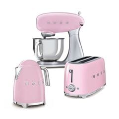 Smeg Bundle Offer Stand Mixer + Kettle + 4 Slice toaster, Pink