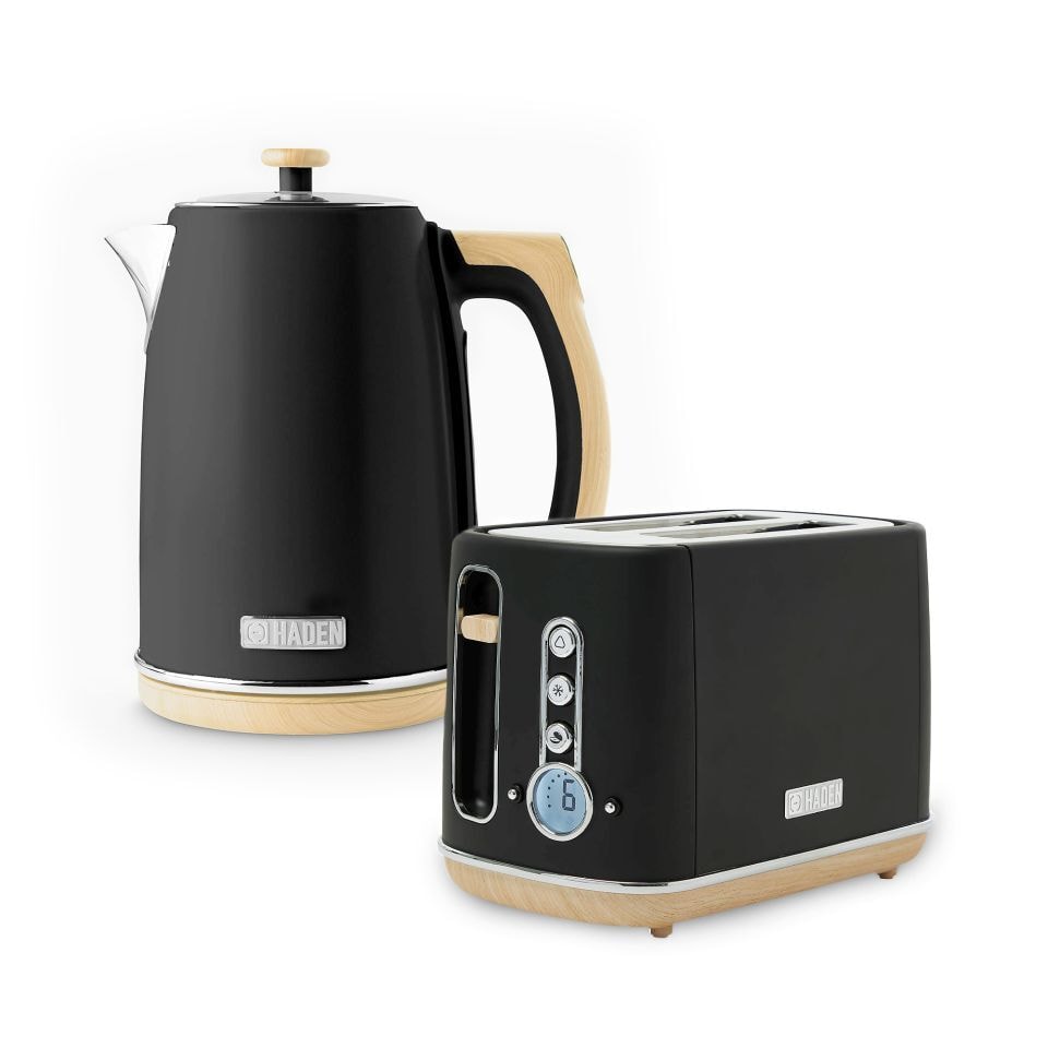 Haden Dorchester Bundle Kettle Toaster Matte Black Crate and