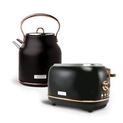 Haden Heritage Bundle Kettle + Toaster - Black & Copper