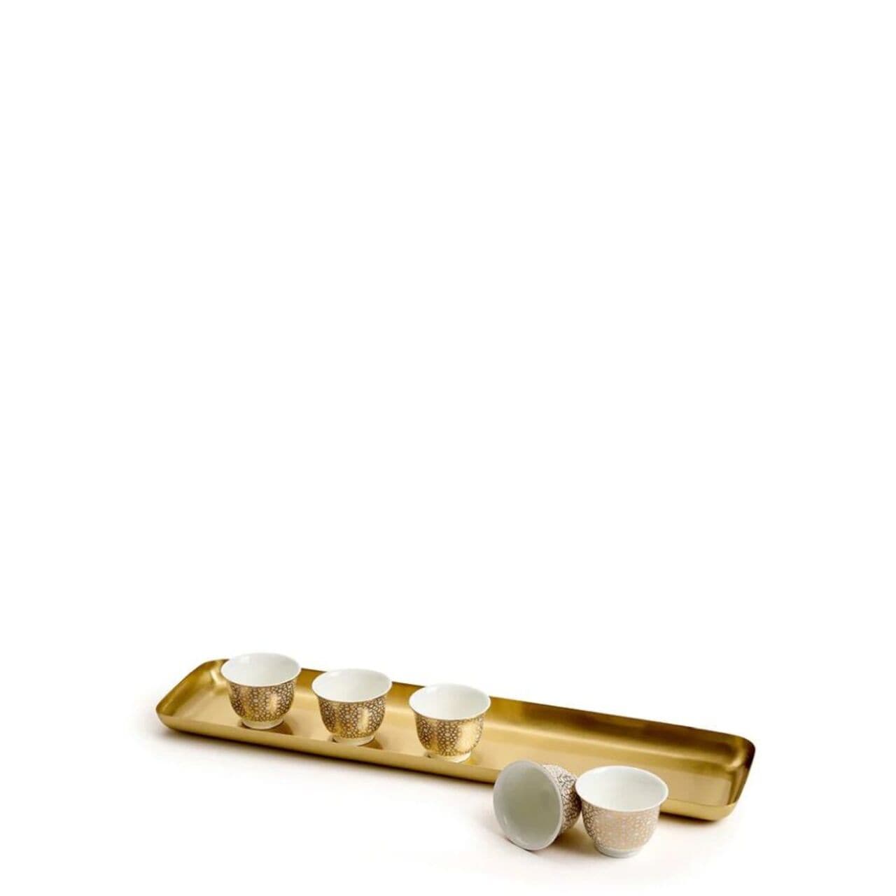 Zarina Rectangle Tray & 6 Arabesque Chaffe Cups