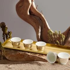 Zarina Rectangle Tray & 6 Arabesque Chaffe Cups